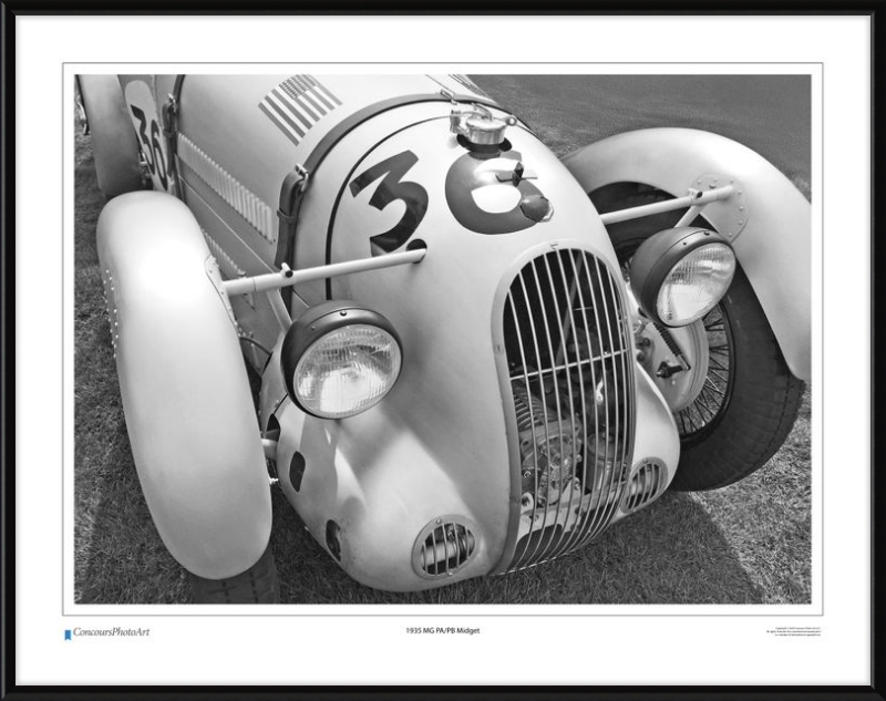 1935 MG PA/PB Midget / CPA410B / B&W Print