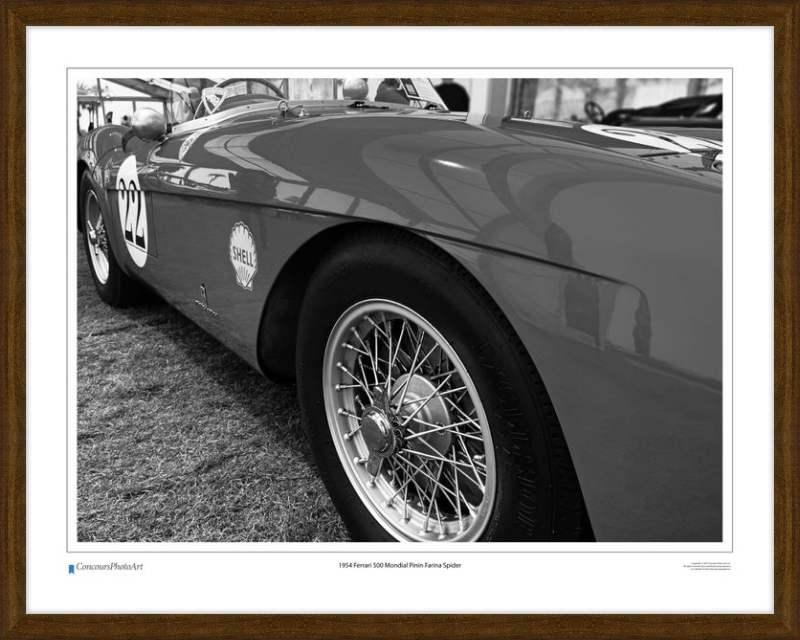 1954 Ferrari 500 Mondial Pinin Farina Spider/ CPA219B / B&W Print
