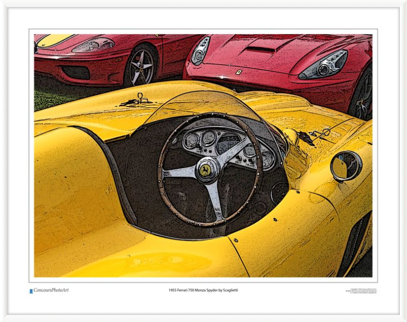 1955 Ferrari 750 Monza Spyder by Scaglietti / CPA610C / Stylized Image
