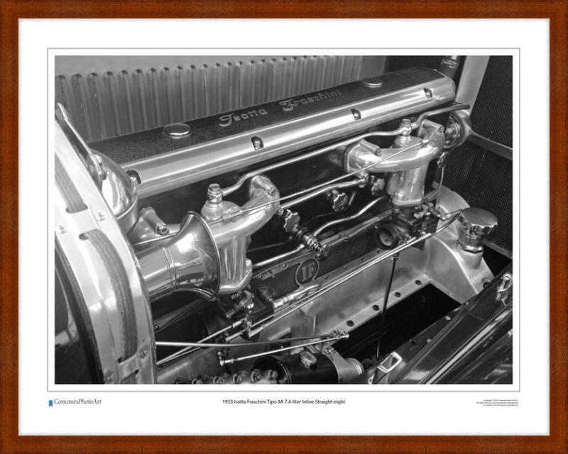 1933 Isotta Fraschini Tipo 8A 7.4-liter Inline Straight-eight / CPA712B / Black and White