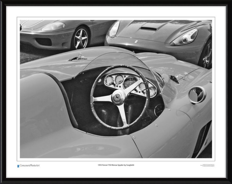 1955 Ferrari 750 Monza Spyder by Scaglietti / CPA610B / B&W Print