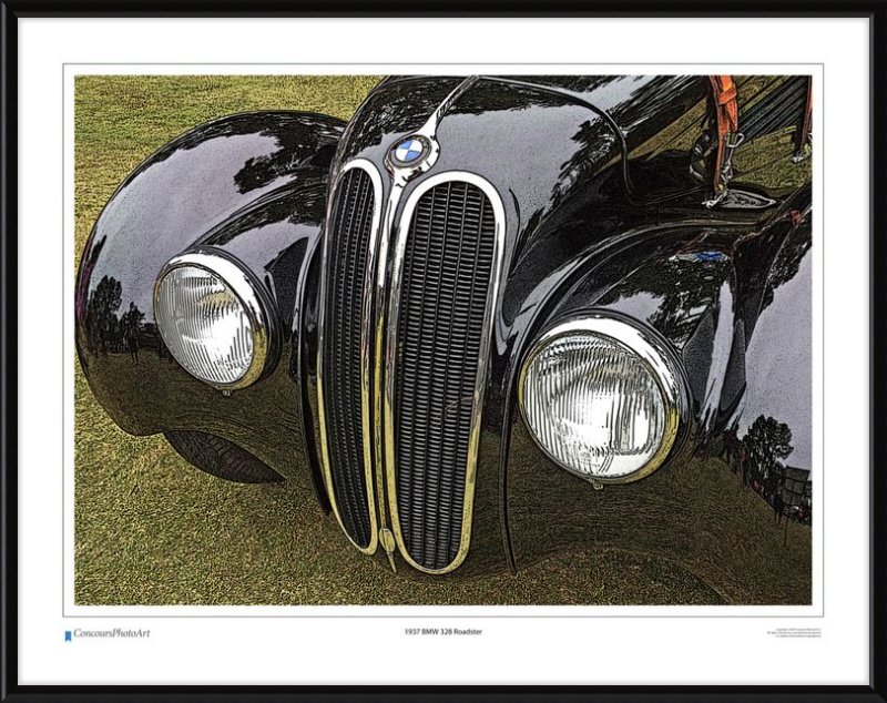 1937 BMW 328 Roadster / CPA206C / Stylized Print