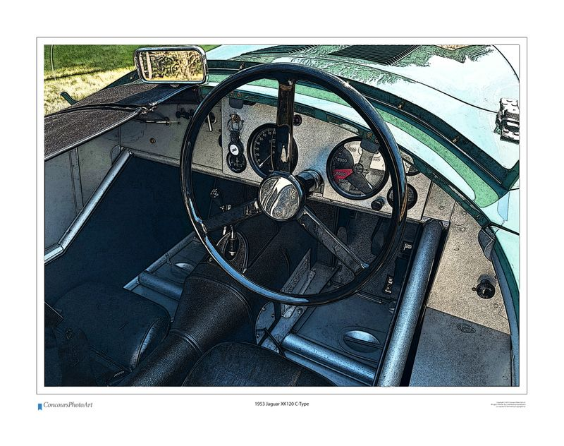 1953 Jaguar XK120 C-Type / CPA615C / Stylized Print