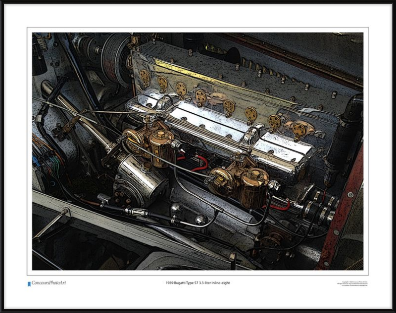 1939 Bugatti Type 57 3.3-liter Inline-eight / CPA710C / Stylized Image