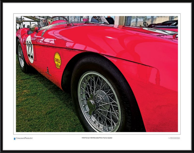 1954 Ferrari 500 Mondial Pinin Farina Spider / CPA219C / Stylized Print