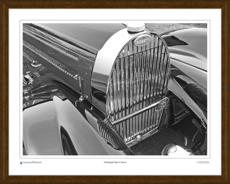 1934 Bugatti Type 57 Stelvio / CPA201B / B&W Print