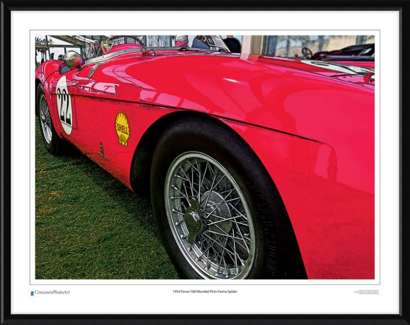 1954 Ferrari 500 Mondial Pinin Farina Spider / CPA219C / Stylized Print