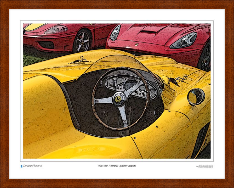1955 Ferrari 750 Monza Spyder by Scaglietti / CPA610C / Stylized Image