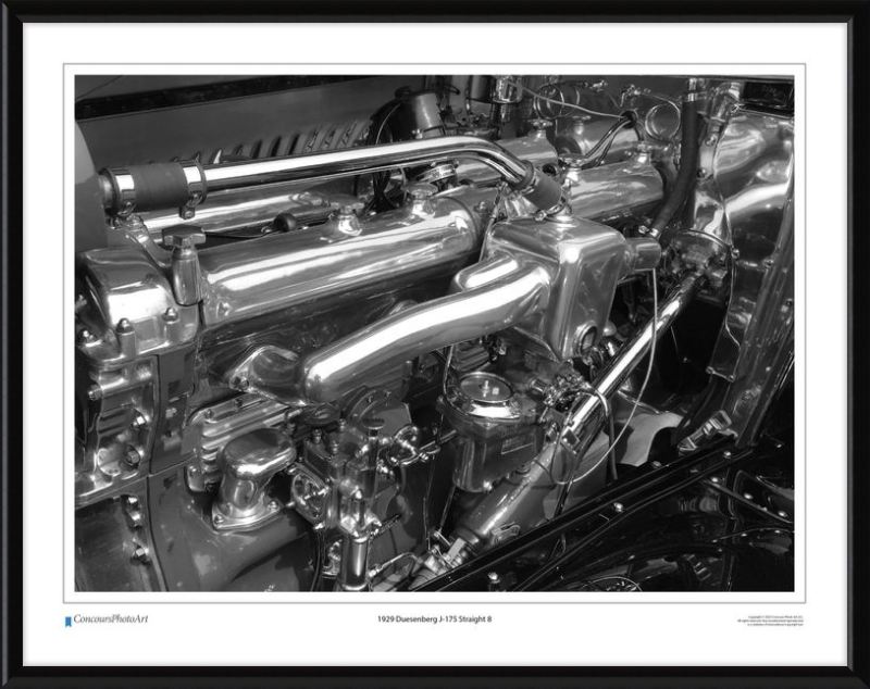 1929 Duesenberg J-175 Straight 8 / CPA703B / B&W Print