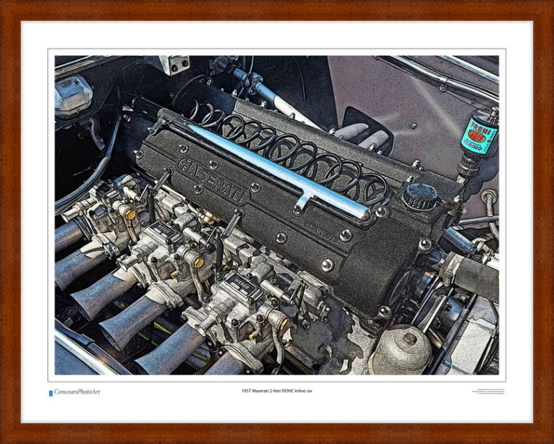 1957 Maserati 2-liter DOHC Inline-six / CPA714C / Stylized Print