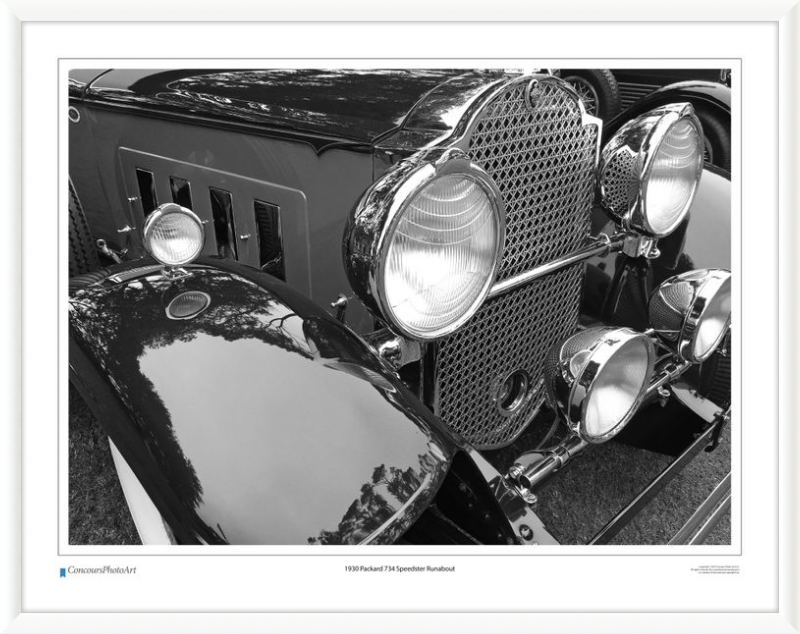 1930 Packard 734 Speedster Runabout / CPA318B / B&W Print