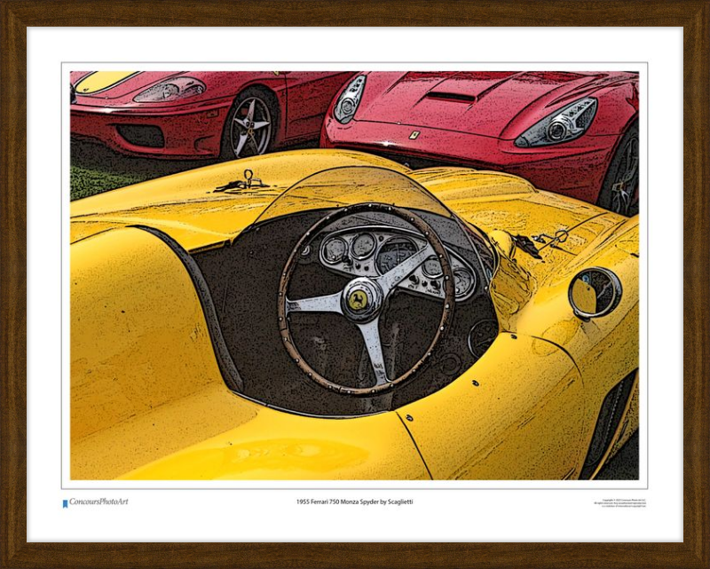 1955 Ferrari 750 Monza Spyder by Scaglietti / CPA610C / Stylized Image