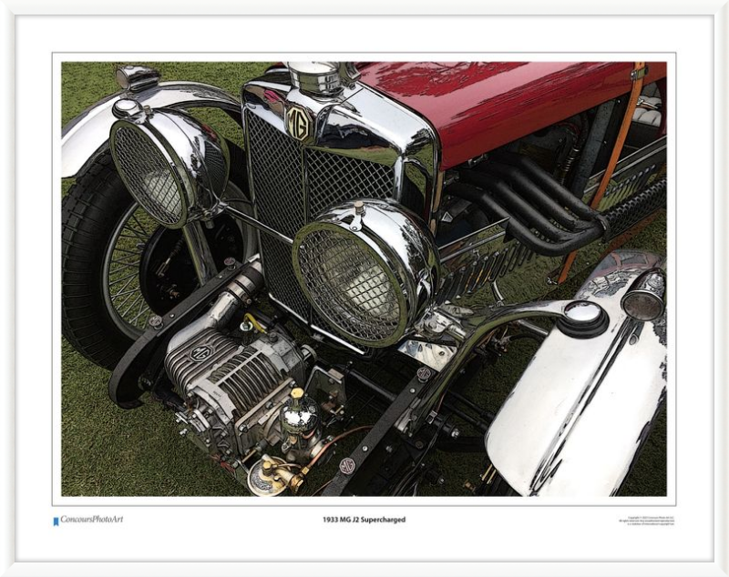 1933 MG J2 Supercharged / CPA101C / Stylized Print