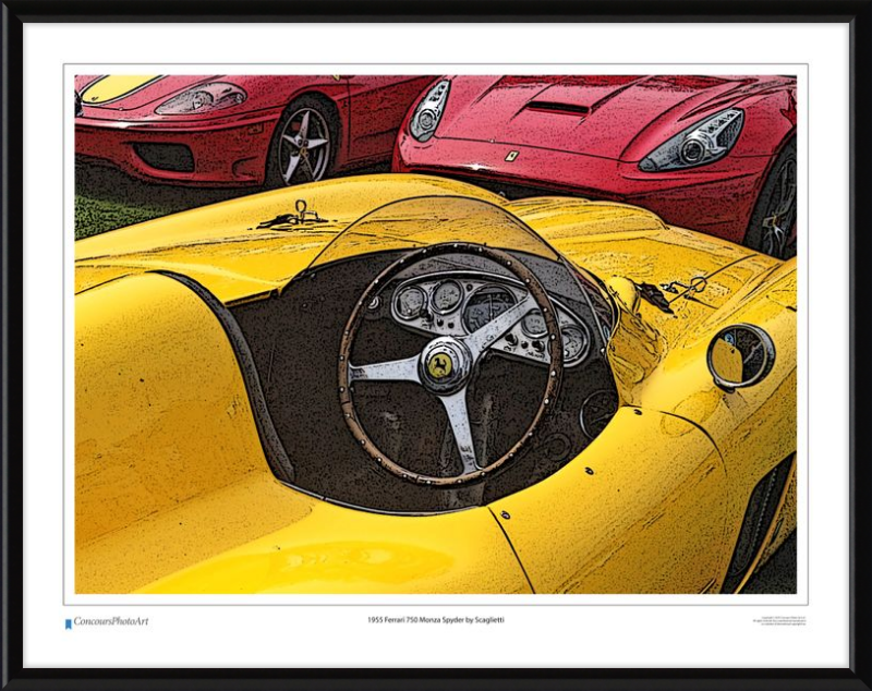 1955 Ferrari 750 Monza Spyder by Scaglietti / CPA610C / Stylized Print