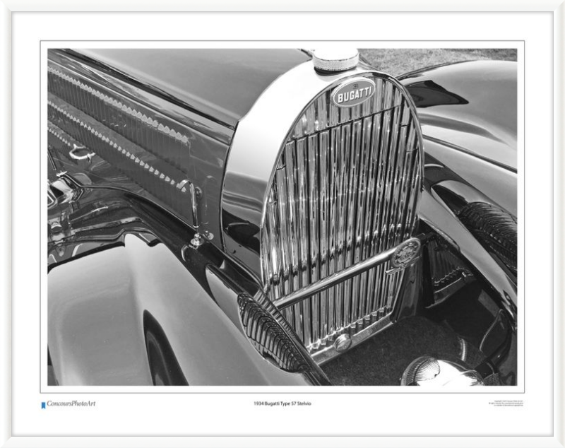 1934 Bugatti Type 57 Stelvio / CPA201B / B&W Print