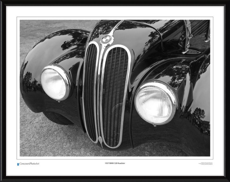 1937 BMW 328 Roadster / CPA206B / B&W Print