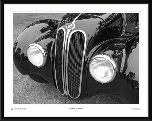 1937 BMW 328 Roadster / CPA206B / B&W Print