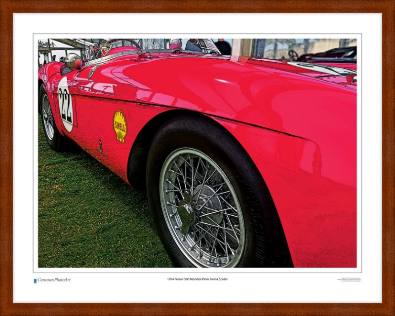 1954 Ferrari 500 Mondial Pinin Farina Spider / CPA219C / Stylized Print