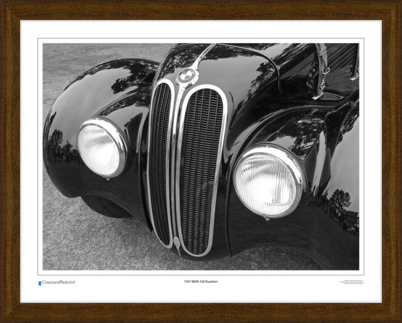 1937 BMW 328 Roadster / CPA206B / B&W Print