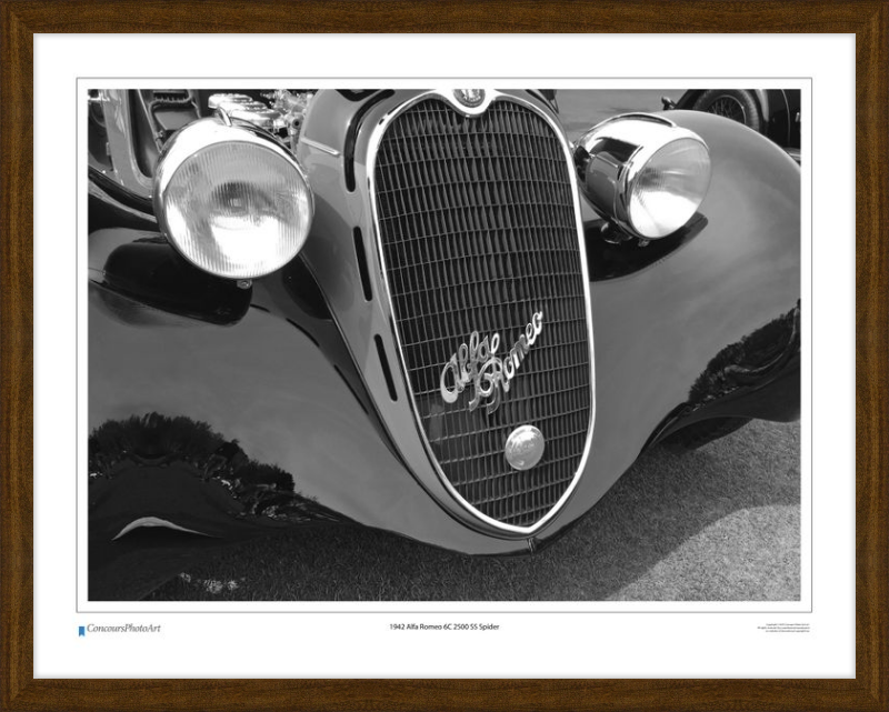 1942 Alfa Romeo 6C 2500 SS Spider / CPA216B / B&W Print