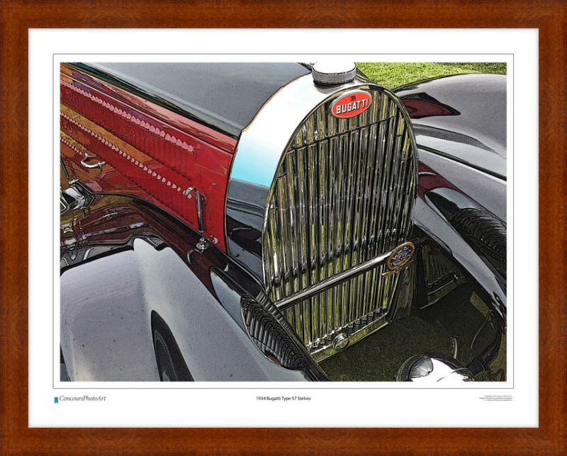 1934 Bugatti Type 57 Stelvio / CPA201C / Stylized Print