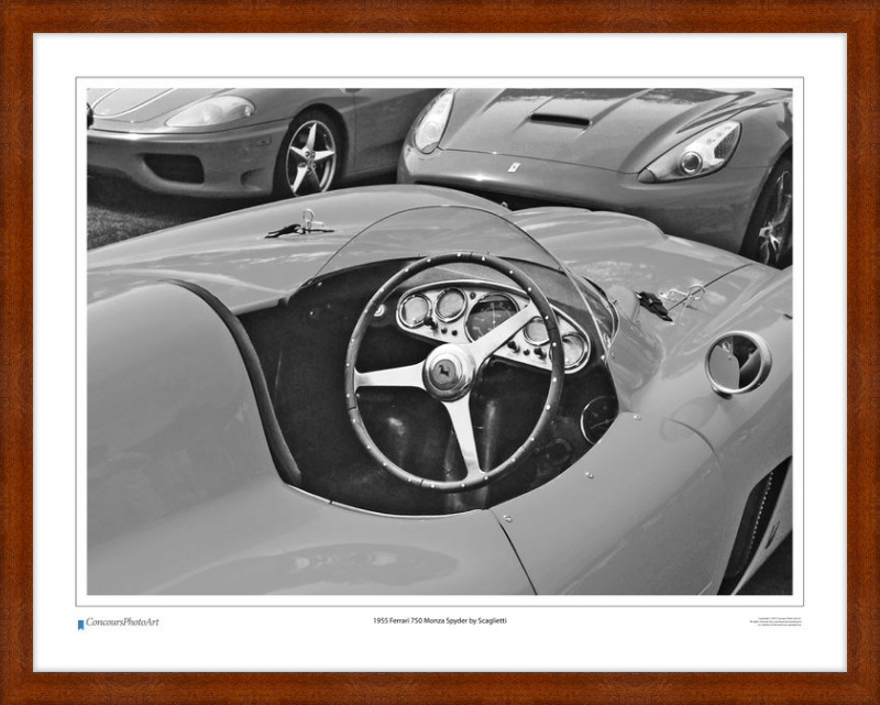 1955 Ferrari 750 Monza Spyder by Scaglietti / CPA610B / B&W Print