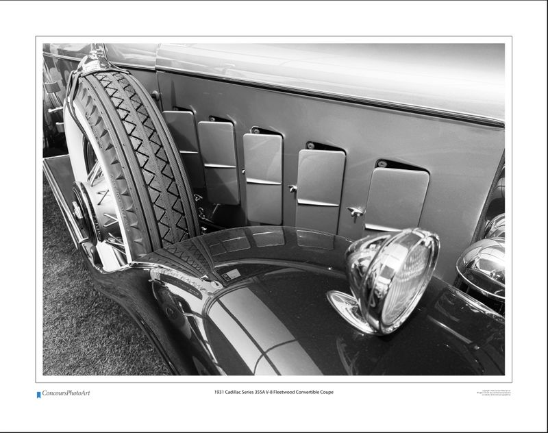 1931 Cadillac Series 355A V-8 Fleetwood Convertible Coupe / CPA323B / B&W Print