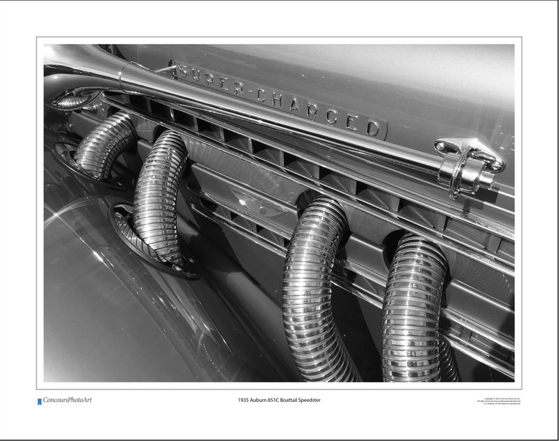 1935 Auburn 851C Boattail Speedsterr / CPA310B / Black and White