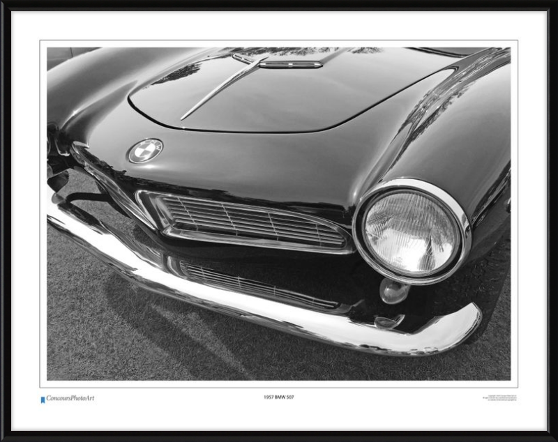 1957 BMW 507 Roadster / CPA217B / B&W Print