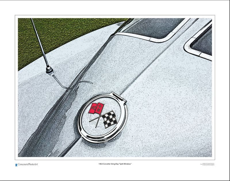 1963 Chevrolet Corvette Sting Ray "Split Window" / CPA317C / Stylized Print
