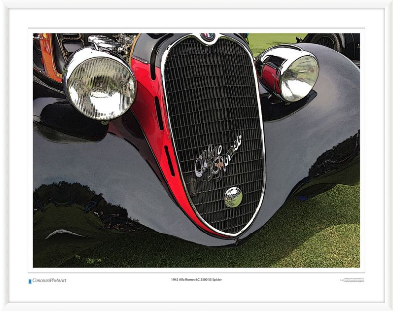 1942 Alfa Romeo 6C 2500 SS Spider / CPA216C / Stylized Print