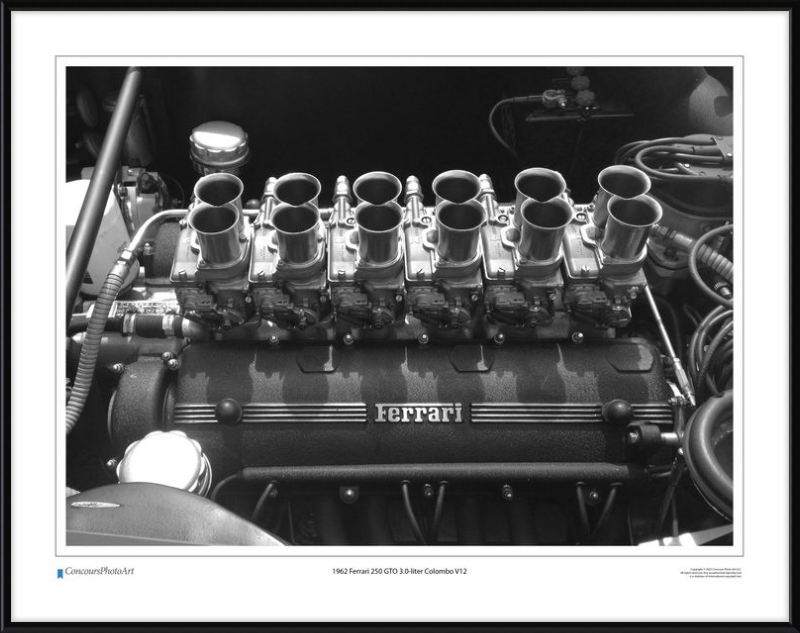 1962 Ferrari 250 GTO 3.0-liter Colombo V12 / CPA705B / Black and White