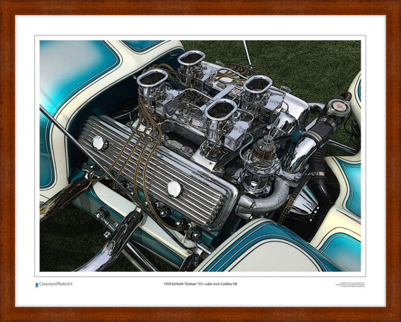 1959 Ed Roth “Outlaw” 331 cubic inch Cadillac V8 / CPA706C / Stylized Image