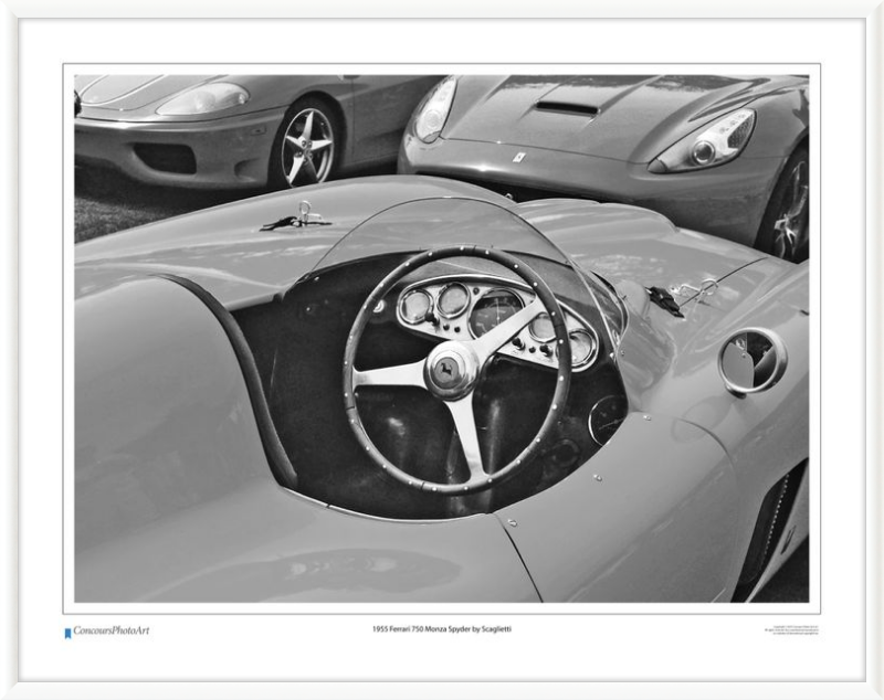 1955 Ferrari 750 Monza Spyder by Scaglietti / CPA610B / B&W Print