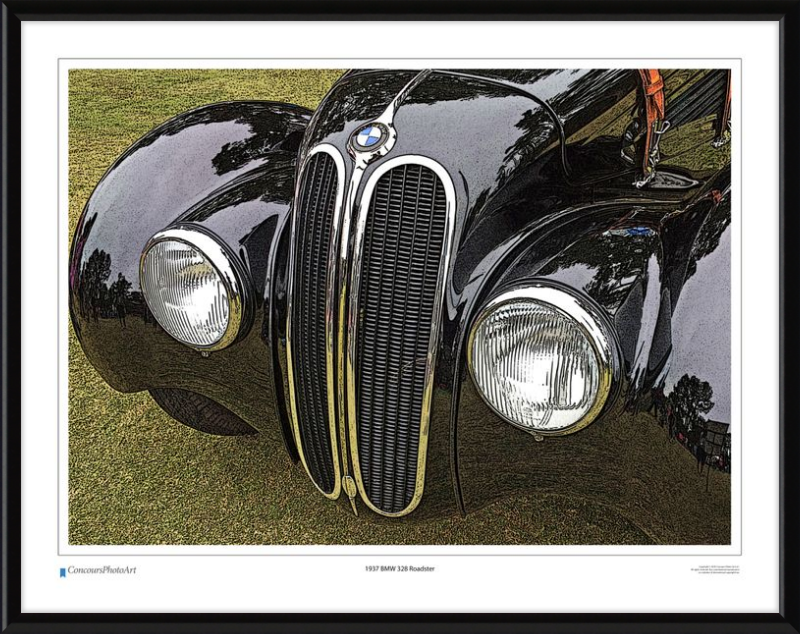 1937 BMW 328 Roadster / CPA206C / Stylized Print