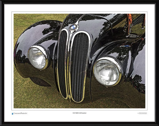 1937 BMW 328 Roadster / CPA206C / Stylized Print
