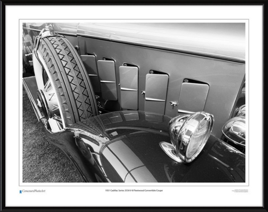 1931 Cadillac Series 355A V-8 Fleetwood Convertible Coupe / CPA323B / B&W Print