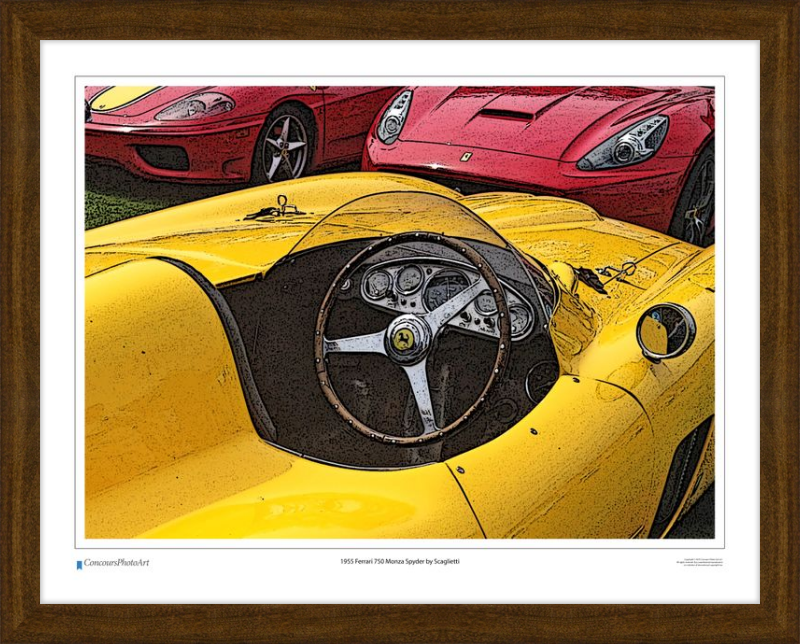 1955 Ferrari 750 Monza Spyder by Scaglietti / CPA610C / Stylized Print