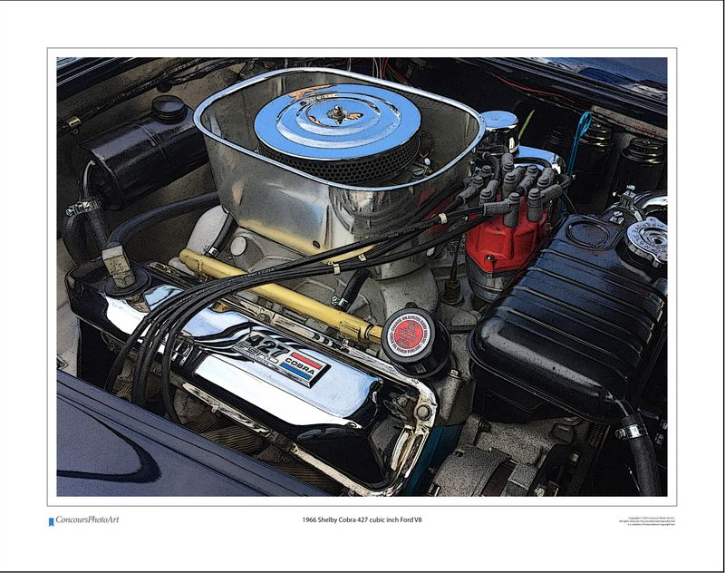 1966 Shelby Cobra 427 cubic inch Ford V8 / CPA711C / Stylized Image