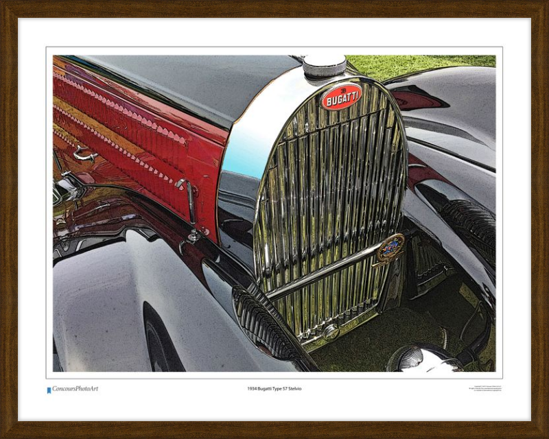 1934 Bugatti Type 57 Stelvio / CPA201C / Stylized Print