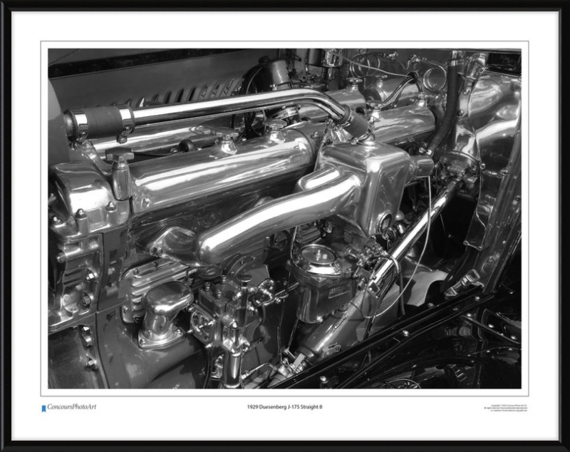 1929 Duesenberg J-175 Straight 8 / CPA703B / B&W Print