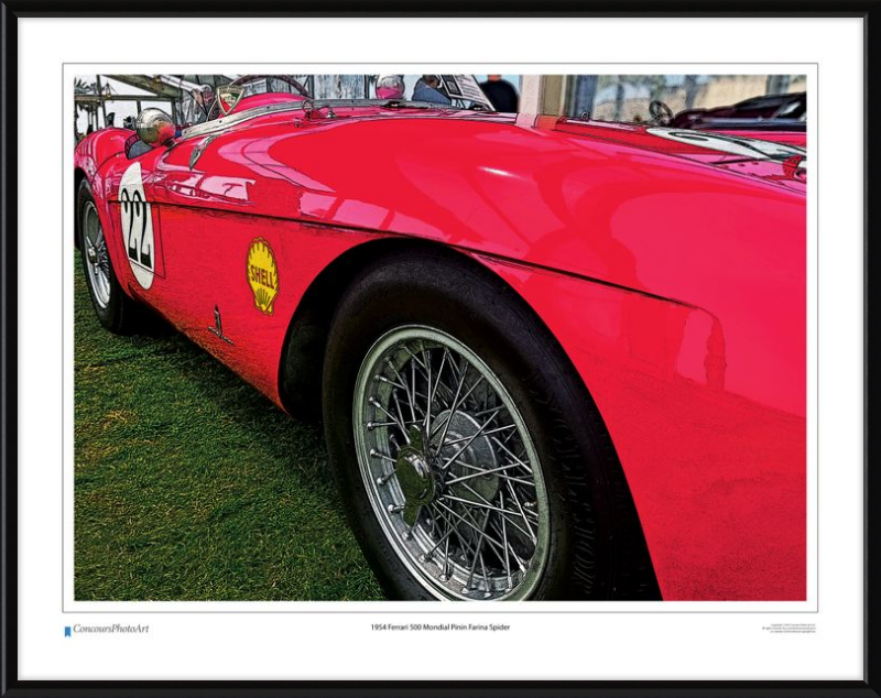 1954 Ferrari 500 Mondial Pinin Farina Spider / CPA219C / Stylized Print