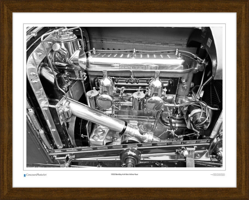 1930 Bentley 4.4-litre Inline-four / CPA713B / B&W Print