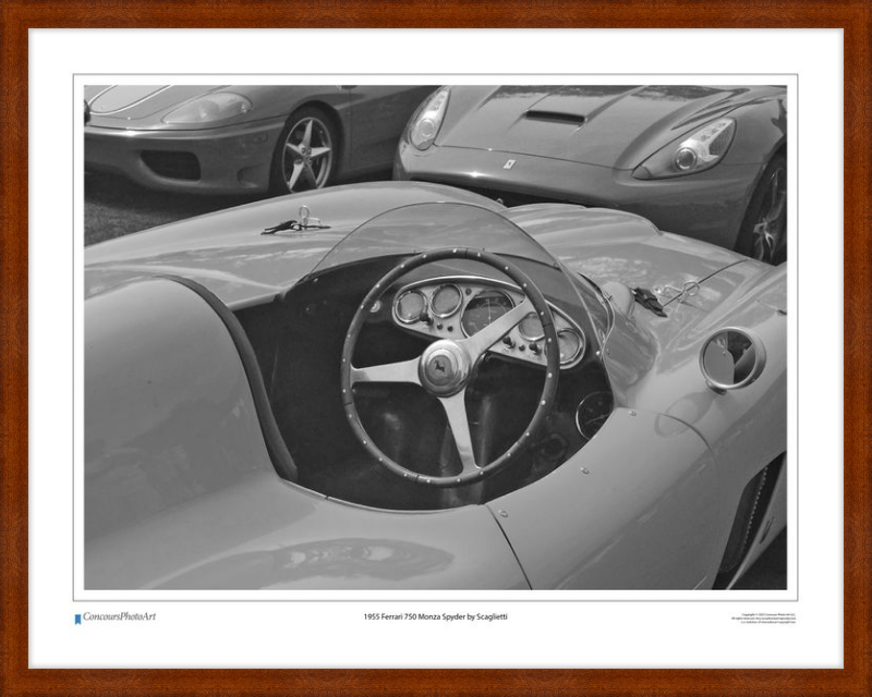 1955 Ferrari 750 Monza Spyder by Scaglietti / CPA610B / Black and White