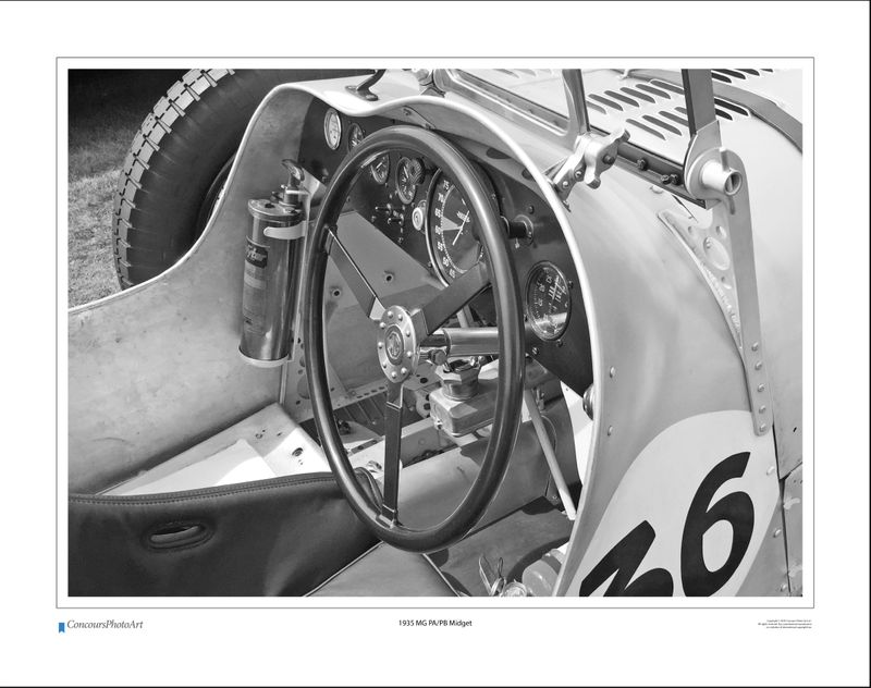 1935 MG PA/PB Midget / CPA607B / B&W Print
