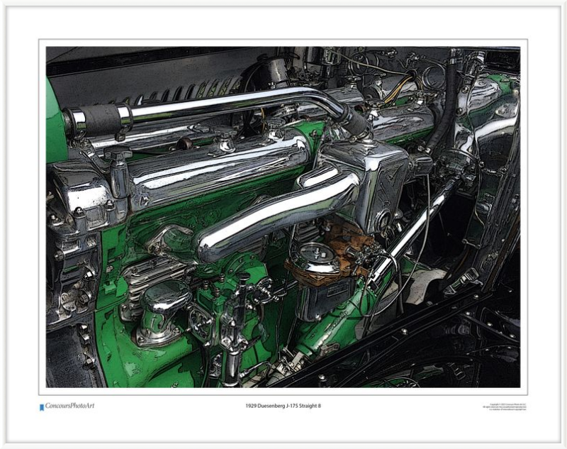 1929 Duesenberg J-175 Straight 8 / CPA703C / Stylized Print