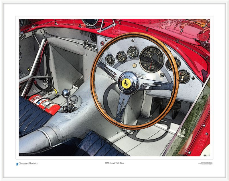 1959 Ferrari 196S Dino / CPA604C / Stylized Print
