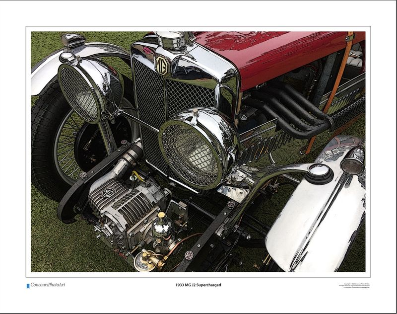 1933 MG J2 Supercharged / CPA101C / Stylized Print