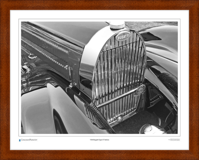 1934 Bugatti Type 57 Stelvio / CPA201B / B&W Print