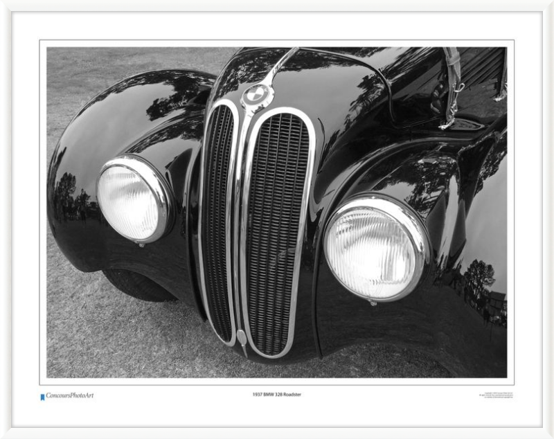 1937 BMW 328 Roadster / CPA206B / B&W Print